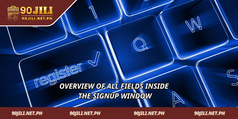 Overview of all fields inside the signup window