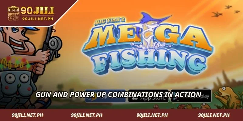 Gun and power up combinations in action